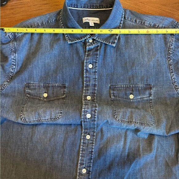 VNT late 80’s Peter Millar denim button-down shirt Size L - Picture 6 of 12